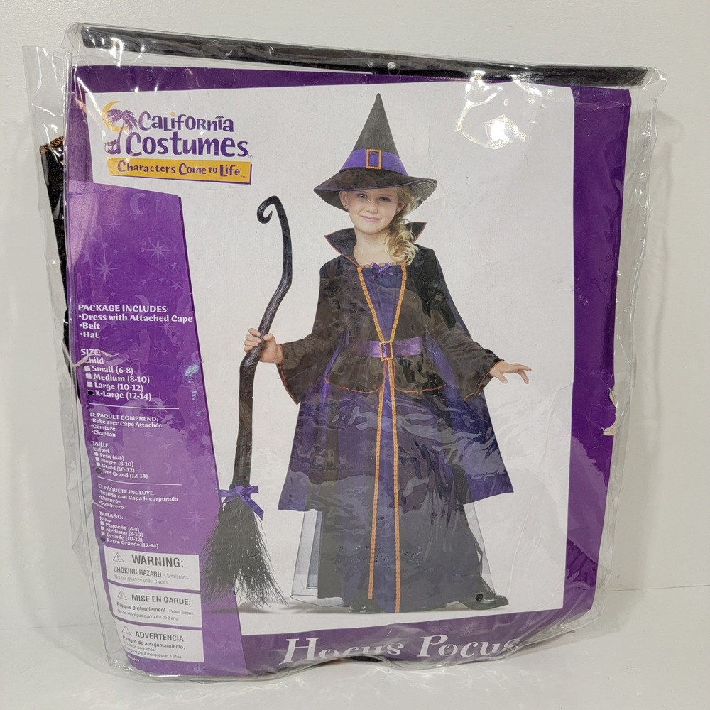 California Costumes Hocus Pocus Witch Kids Costume XL 12-14 Purple Black 00499